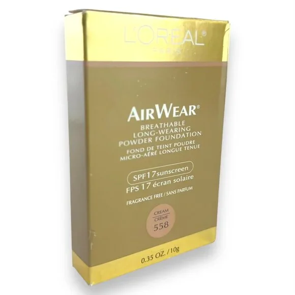 L'Oreal AirWear CREAM 558 Breathable Long-Wearing Powder Foundation SPF17 - Picture 3 of 5